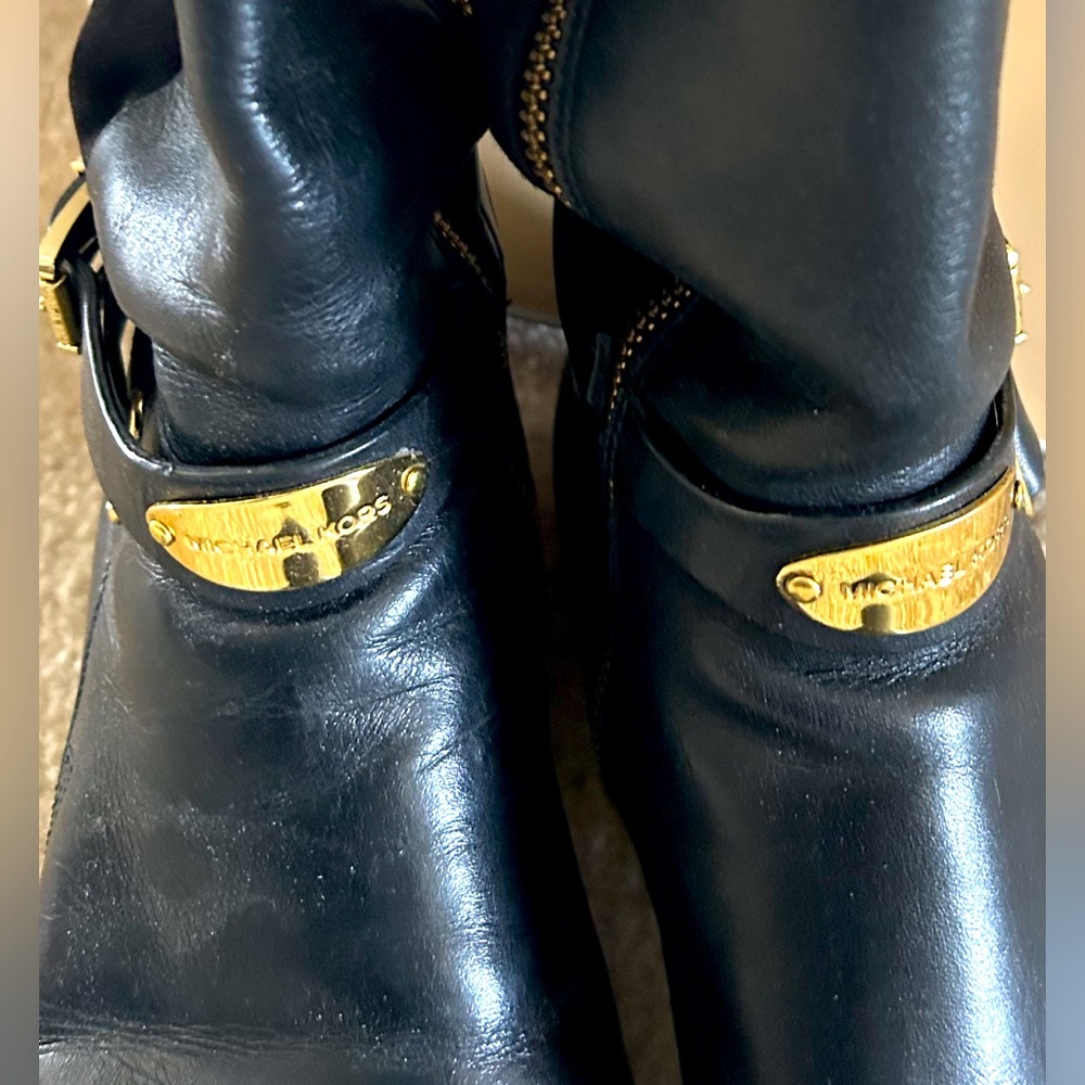 Michael Kors Arley Knee Hi Leather Boots Size 8 - Picture 4 of 14